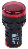 Индикатор значения частоты IEK KARAT AD127-HZ 22мм 220В IP40 красный картинка